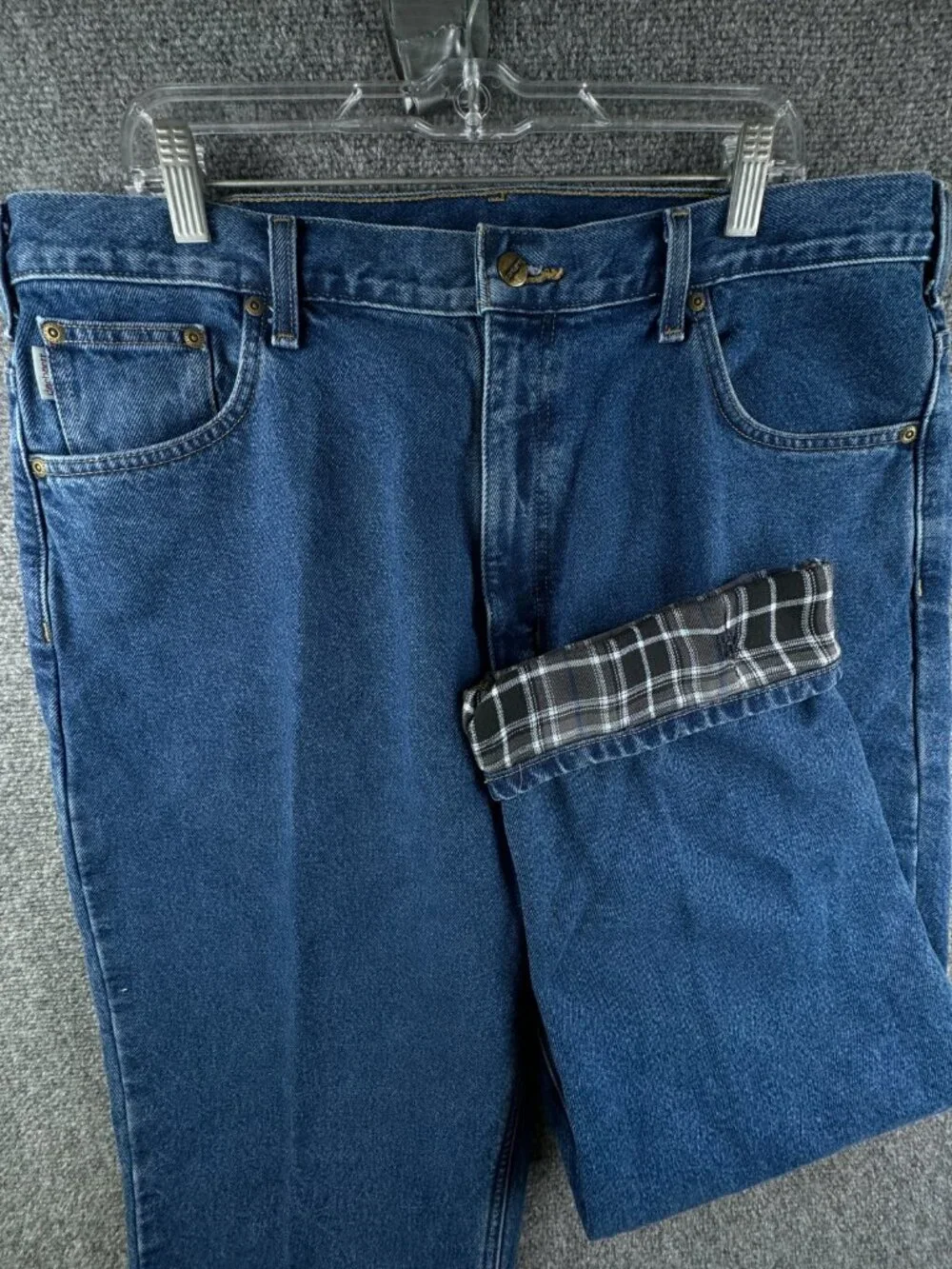 Carhartt B172 DST Jeans Flannel Lined Relaxed Fit Blue Cotton Denim ACTL 39x30